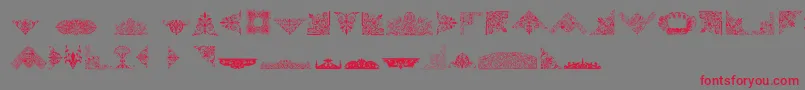 Czcionka VictorianFreeOrnaments – czerwone czcionki na szarym tle