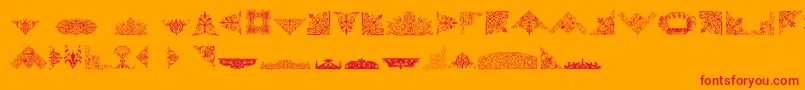 fuente VictorianFreeOrnaments – Fuentes Rojas Sobre Fondo Naranja