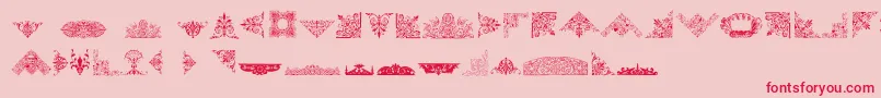 VictorianFreeOrnaments-Schriftart – Rote Schriften auf rosa Hintergrund
