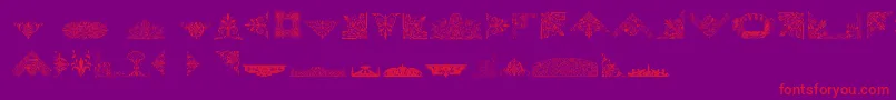 Czcionka VictorianFreeOrnaments – czerwone czcionki na fioletowym tle