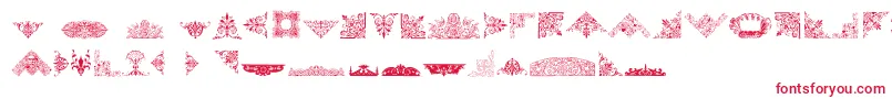 Czcionka VictorianFreeOrnaments – czerwone czcionki na białym tle