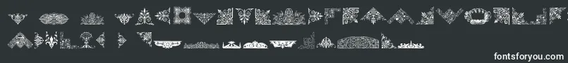 VictorianFreeOrnaments-fontti – valkoiset fontit mustalla taustalla