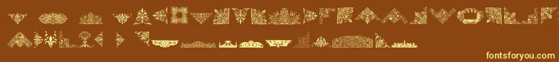 VictorianFreeOrnaments Font – Yellow Fonts on Brown Background