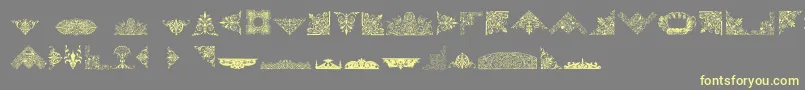 VictorianFreeOrnaments-fontti – keltaiset fontit harmaalla taustalla