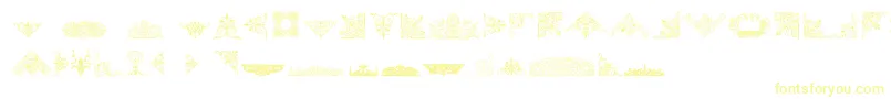 Fonte VictorianFreeOrnaments – fontes amarelas em um fundo branco