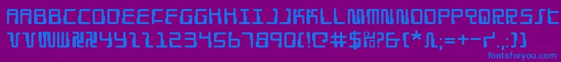 フォントDroidlover – 紫色の背景に青い文字