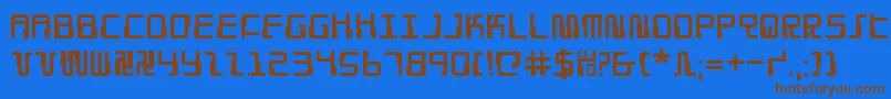 Droidlover Font – Brown Fonts on Blue Background