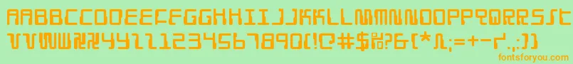 Droidlover Font – Orange Fonts on Green Background