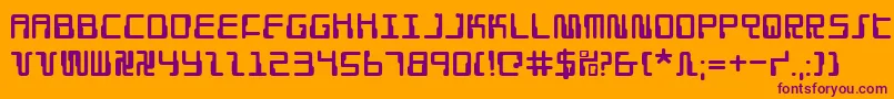 Droidlover Font – Purple Fonts on Orange Background