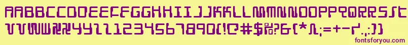 Droidlover Font – Purple Fonts on Yellow Background