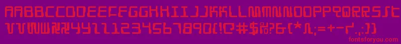 フォントDroidlover – 紫の背景に赤い文字