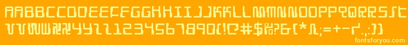 Droidlover Font – Yellow Fonts on Orange Background