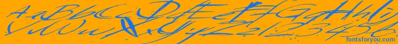 Saturdaysundaymonday Font – Blue Fonts on Orange Background