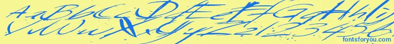 Saturdaysundaymonday Font – Blue Fonts on Yellow Background