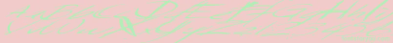 Saturdaysundaymonday-Schriftart – Grüne Schriften auf rosa Hintergrund