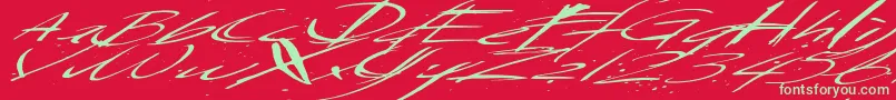 フォントSaturdaysundaymonday – 赤い背景に緑の文字