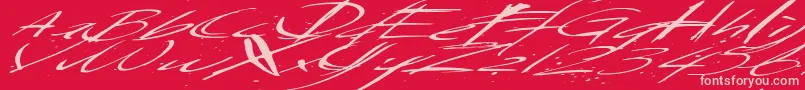 Saturdaysundaymonday Font – Pink Fonts on Red Background