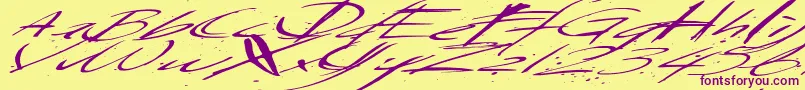 Saturdaysundaymonday Font – Purple Fonts on Yellow Background