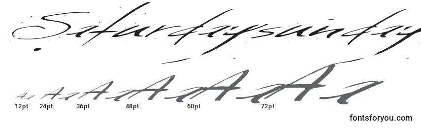 Größen der Schriftart Saturdaysundaymonday