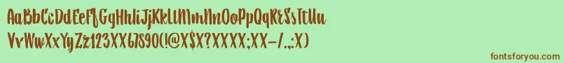 DkAiguille Font – Brown Fonts on Green Background