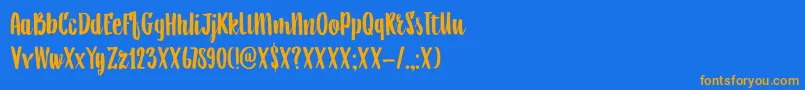 DkAiguille Font – Orange Fonts on Blue Background