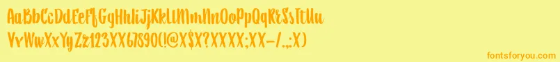 DkAiguille Font – Orange Fonts on Yellow Background