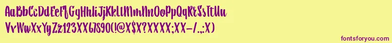 DkAiguille Font – Purple Fonts on Yellow Background