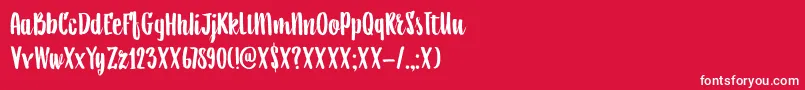 DkAiguille Font – White Fonts on Red Background