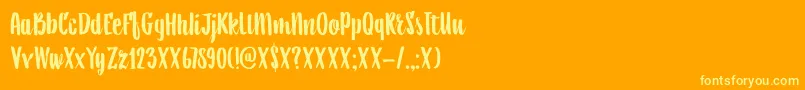 DkAiguille Font – Yellow Fonts on Orange Background