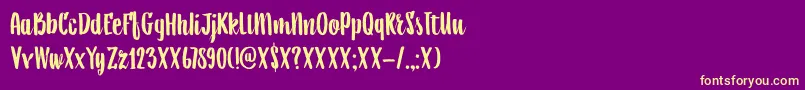 DkAiguille Font – Yellow Fonts on Purple Background