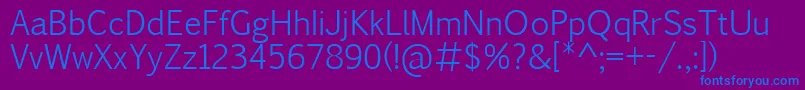 フォントPigiarniqLight – 紫色の背景に青い文字