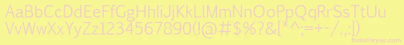 PigiarniqLight Font – Pink Fonts on Yellow Background