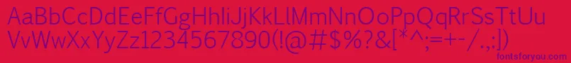 PigiarniqLight Font – Purple Fonts on Red Background