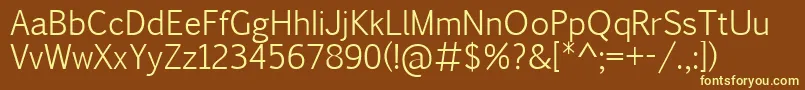 PigiarniqLight Font – Yellow Fonts on Brown Background