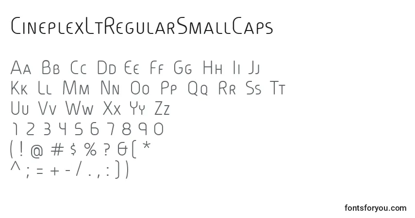 CineplexLtRegularSmallCapsフォント–アルファベット、数字、特殊文字