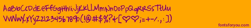 Шрифт CompleteInHim – фиолетовые шрифты на оранжевом фоне