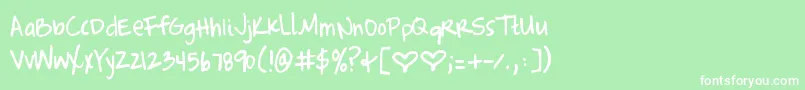 フォントCompleteInHim – 緑の背景に白い文字