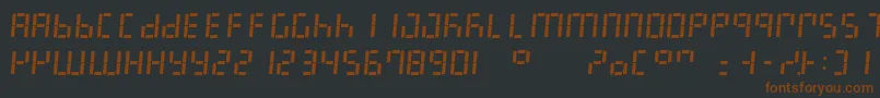 Шрифт LedDigital7Italic – коричневые шрифты на чёрном фоне