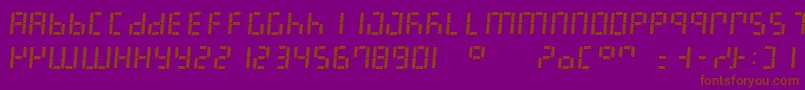 Fonte LedDigital7Italic – fontes marrons em um fundo roxo