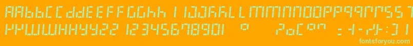 Police LedDigital7Italic – polices vertes sur fond orange