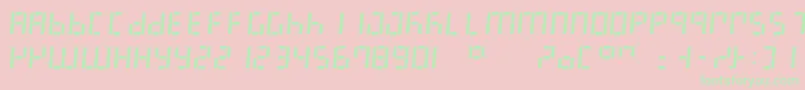 Fonte LedDigital7Italic – fontes verdes em um fundo rosa