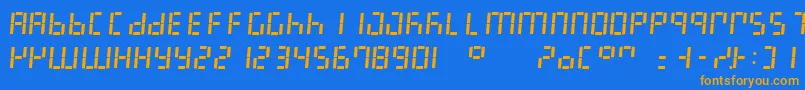 Więcej informacji o czcionce LedDigital7Italic Czcionka LedDigital7Italic – pomarańczowe czcionki na niebieskim tle