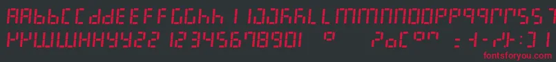 Czcionka LedDigital7Italic – czerwone czcionki na czarnym tle