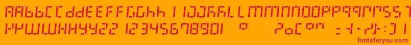 LedDigital7Italic Font – Red Fonts on Orange Background