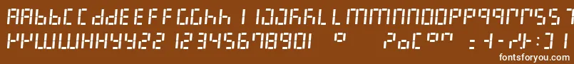 LedDigital7Italic-Schriftart – Weiße Schriften auf braunem Hintergrund