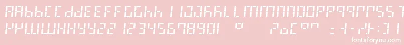 フォントLedDigital7Italic – ピンクの背景に白い文字