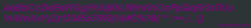 Fonte AvantgardemditcttOblique – fontes roxas em um fundo preto