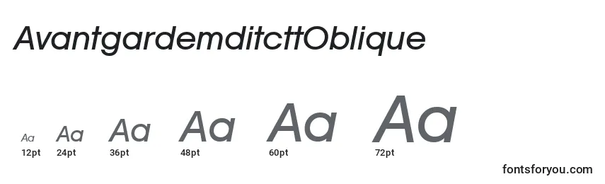 Размеры шрифта AvantgardemditcttOblique