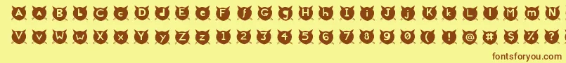 CatsMeow Font – Brown Fonts on Yellow Background