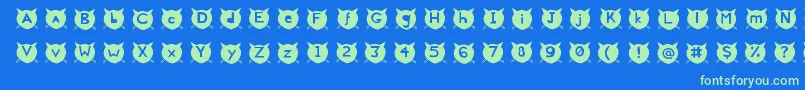 CatsMeow Font – Green Fonts on Blue Background